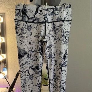 Fitness Leggings (Black and White Marble)